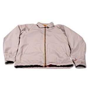 Vintage London Fog Jacket Mens 38 Regular Beige Zip Up Weatherwear Coat 90s